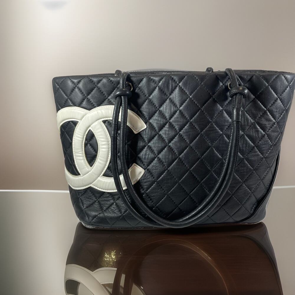 CHANEL Cambon Line Large Shoulder Lambskin Tote/Bag